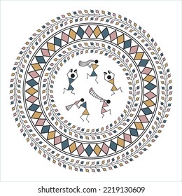 Warli painting , indian tribail art , mandala