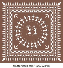 Warli painting , indian tribal art , 
warli frame