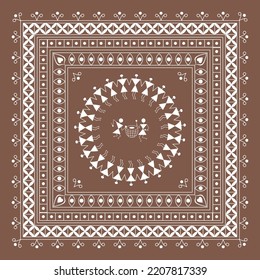 Warli painting , indian tribal art , warli border