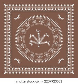 warli painting , 
indian tribal art , warli frames and border