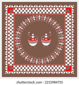 Warli painting , indian tribal art 