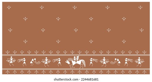 Warli-Malerei , indische Stammeskunst , Briefumschlag-Design