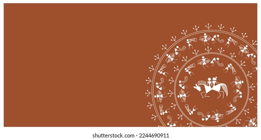 Warli painting , indian tribal art , envelope design