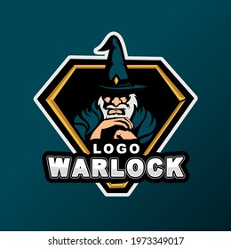 Warlock logo in the modern concept style on the badge