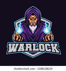 Warlock Mascot Cartoon  Logo Illustration