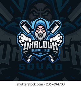 Warlock Mascot Logo Design Iluustration For Baseball Club