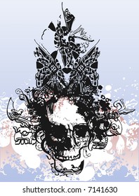 Warlock skull vector illustration