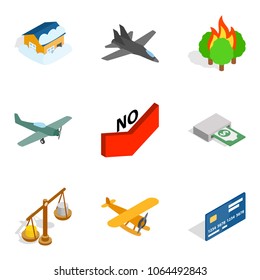 Warlord icons set. Isometric set of 9 warlord vector icons for web isolated on white background