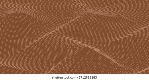 Fondo abstracto cálido con líneas brillantes, suaves y onduladas y una paleta de colores bronce-naranja.