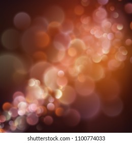 Warm abstract bokeh background. Defocused festive lights. EPS 10