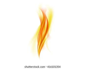 Warm abstract flames on white background, vector illustration