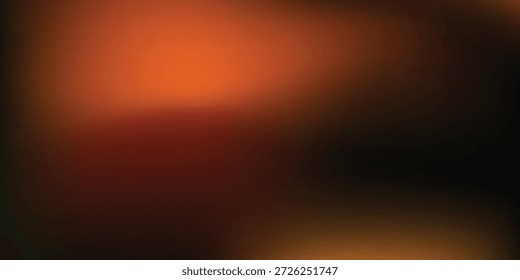 Warmer abstrakter Farbverlauf mit orangefarbenen und schwarzen Farbtönen, stimmungsvoller Glanz für Hintergrunddesign