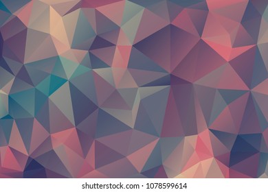 Warm abstract multicolor background of triangles from pink, red, yellow shades