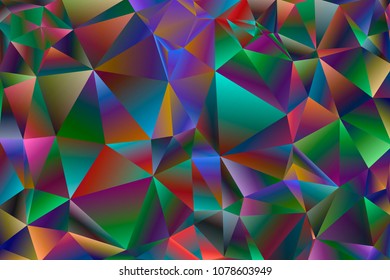 Warm abstract multicolor background of triangles from pink, red, yellow shades