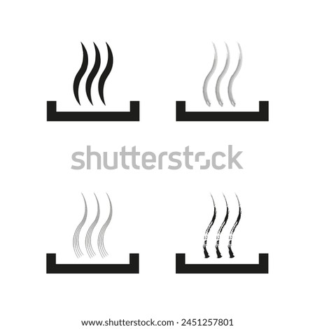 Warm air icon set. Rising steam symbols. Vector illustration. EPS 10.
