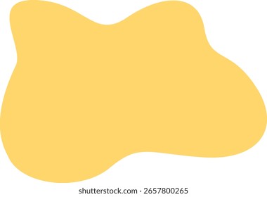 Forma abstrata de curvatura âmbar quente com contornos orgânicos divertidos e movimento dinâmico em um fundo claro.