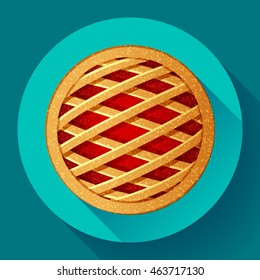 Warm apple pie. Vector illustration