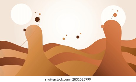 Warm artisan retail backdrop with fluid organic liquid shapes and studio glow with top copy space. Copper, Sienna and Cream color theme.
