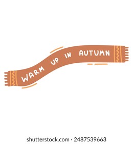 Warm up in autumn handwritten lettering phrase