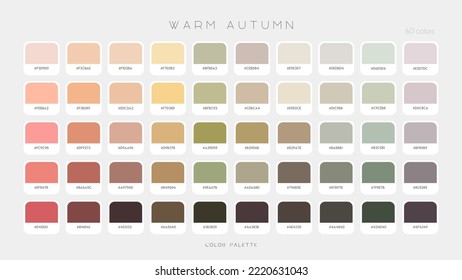 Warm Autumn Palette  Fashion Fall color trends  Color palette forecast the future shades  Vector template illustration EPS10