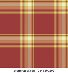 Warm autumnal plaid pattern in rich red, beige, and yellow tones.  Perfect for fallthemed designs, textiles, websites, and packaging.  Evokes feelings of comfort and rustic charm.