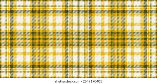 Warm autumnal plaid pattern in yellow and olive green.  Perfect for fallthemed designs, textiles, and backgrounds.  The repeating texture evokes feelings of comfort and tradition.