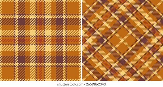 Warme herbstlich karierte Muster, perfekt für gefallene Designs.  Zwei unterschiedliche Schecks bieten Vielseitigkeit klassisch und diagonal.  Ideal für Textildrucke, Website-Hintergründe oder saisonale Markenbildung.