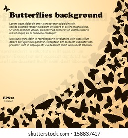 Warm background with butterflies and sample text. eps10