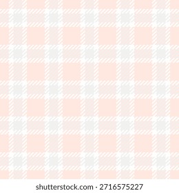 Warm background texture fabric, styled seamless pattern check. Group tartan plaid vector textile in white and misty rose colors palette.