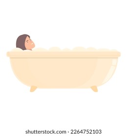 Vector de dibujos animados de icono de baño caliente. Bañera de agua. Tomar baño