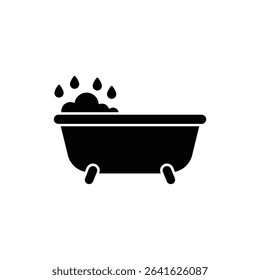 Warm Bath Icon with Droplets for Relaxation and Self-Care