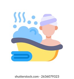 Warm Bath Icon Flat Vector Illustration