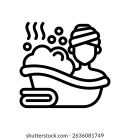 Warm Bath Icon Line Vector Illustration