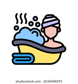 Warm Bath Icon Lineal Color Vector Illustration
