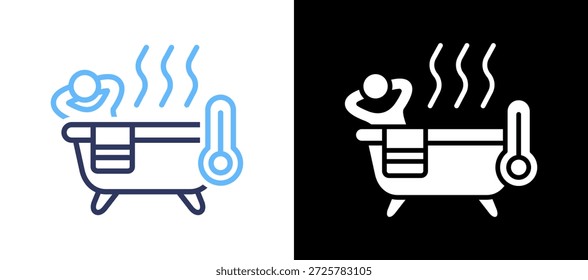 Warm Bath Icon lineglyph Vector Illustration