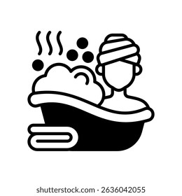Warm Bath Icon Outline Vector Illustration