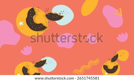 Warm beige cooking-themed background featuring ovens, bread rolls, cinnamon buns, and baking tools for culinary content creation.