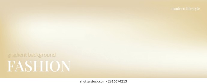 Warm beige gradient background in gold and cream for fashion design. Rich warm gradation with beige sand and smooth color in an ivory glow. Elegant vector blend with champagne and nude tones.