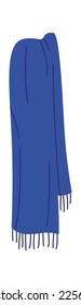 Icono plano de la bufanda azul cálido Accesorio de moda. Ilustración del vector