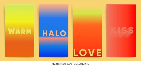 Warm and bold gradient poster backgrounds. Abstract color blends with modern typography for striking visual impact and stylish branding. Perfect for phone screen social media posts and stories. 