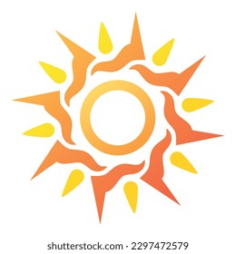 A warm and bright symbol of the sun. Sun icon