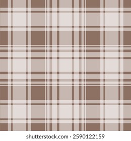 Warm brown and cream tartan pattern with a classic check design. Perfect for textiles, fashion, autumn decor, and digital backgrounds. A versatile, timeless pattern for creative projects.