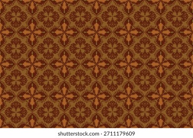 Un cálido patrón floral marrón Demark inspirado en el diseño escandinavo perfecto para textiles, Fondos de pantalla, empaques, papelería y proyectos decorativos modernos que buscan una cálida estética floral escandinava.