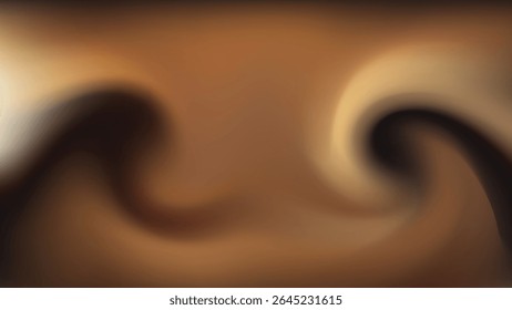 Warm Brown and Gold Abstract Gradient Background with Smooth Swirls and Soft Blurs