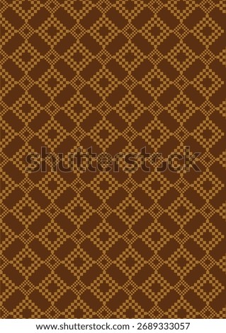 Warm brown and gold traditional pattern with ethnic geometric style for textile decoration.