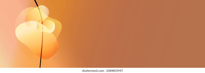 Warm brown, golden and pastel pink background with space for text. Abstract vector rectangular illustration.