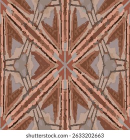Warm Brown Kaleidoscope Vector Pattern