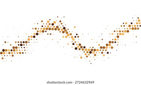 Marrón cálido y bronceado Halftone Dot Wave Pattern Tono de tierra Abstractas Ilustración vectorial de Diseño gráfico de movimiento que fluye