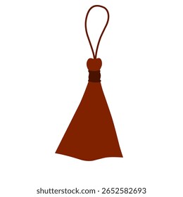 Uma ilustração de vetor de borla marrom quente, perfeita para projetos com temas terrestres, decoração rústica, artesanato boêmio ou acessórios tradicionais. Design limpo e versátil adequado para moda, interiores, ou ha