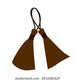 Um vetor de borla marrom quente, perfeito para projetos rústicos, artesanato boêmio, elementos étnicos ou decorações com temas naturais. Seu tom terra traz uma sensação aterrada, artesanal para projetos visuais. Editar totalmente